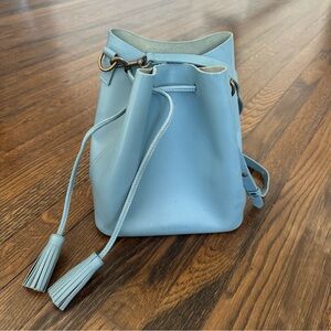 Vere Verto Light Blue Leather Bucket Bag